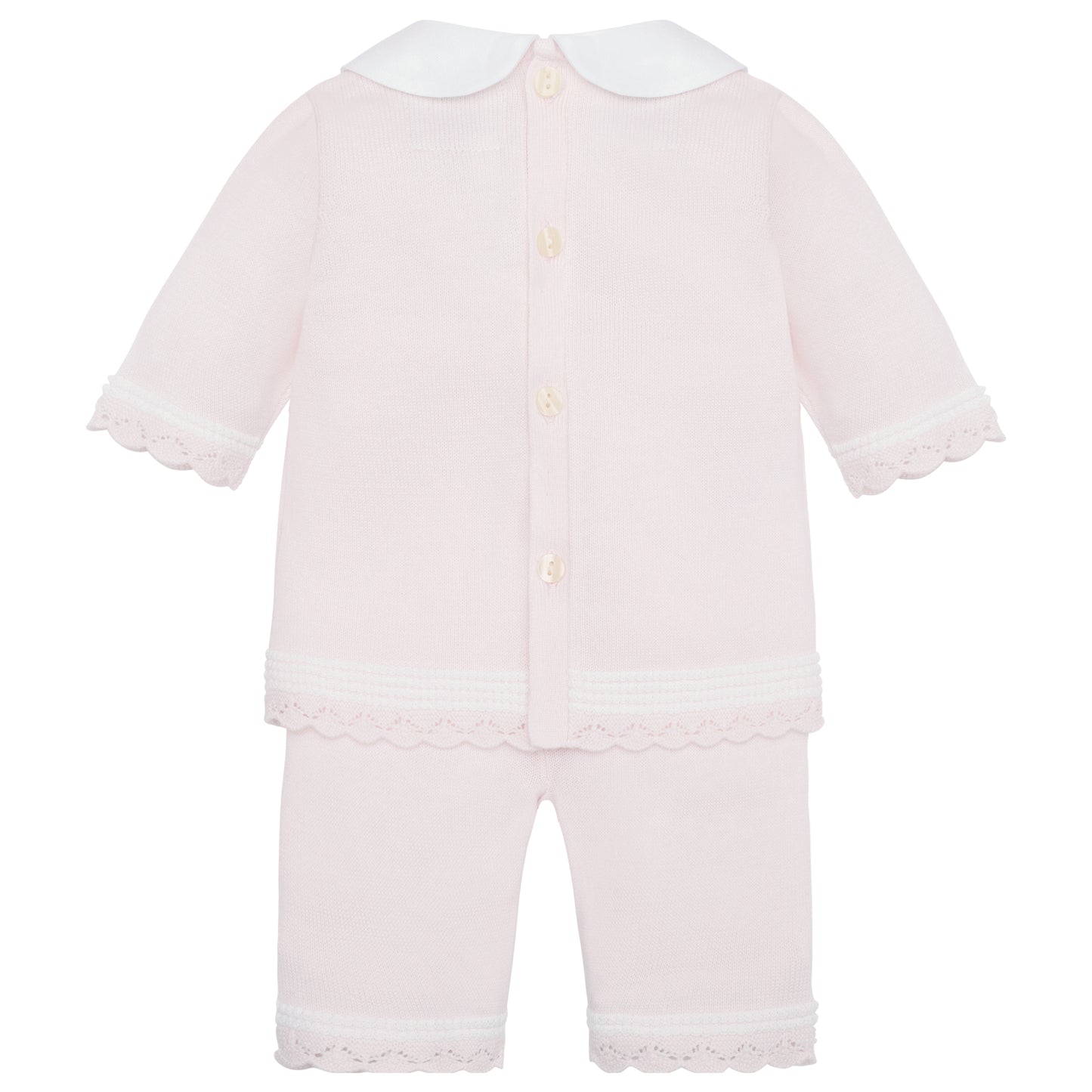 Emile Et Rose Kacey Pink Knit 2 Piece, Central Lace Panel, Pretty Hems & Trousers 6517PP