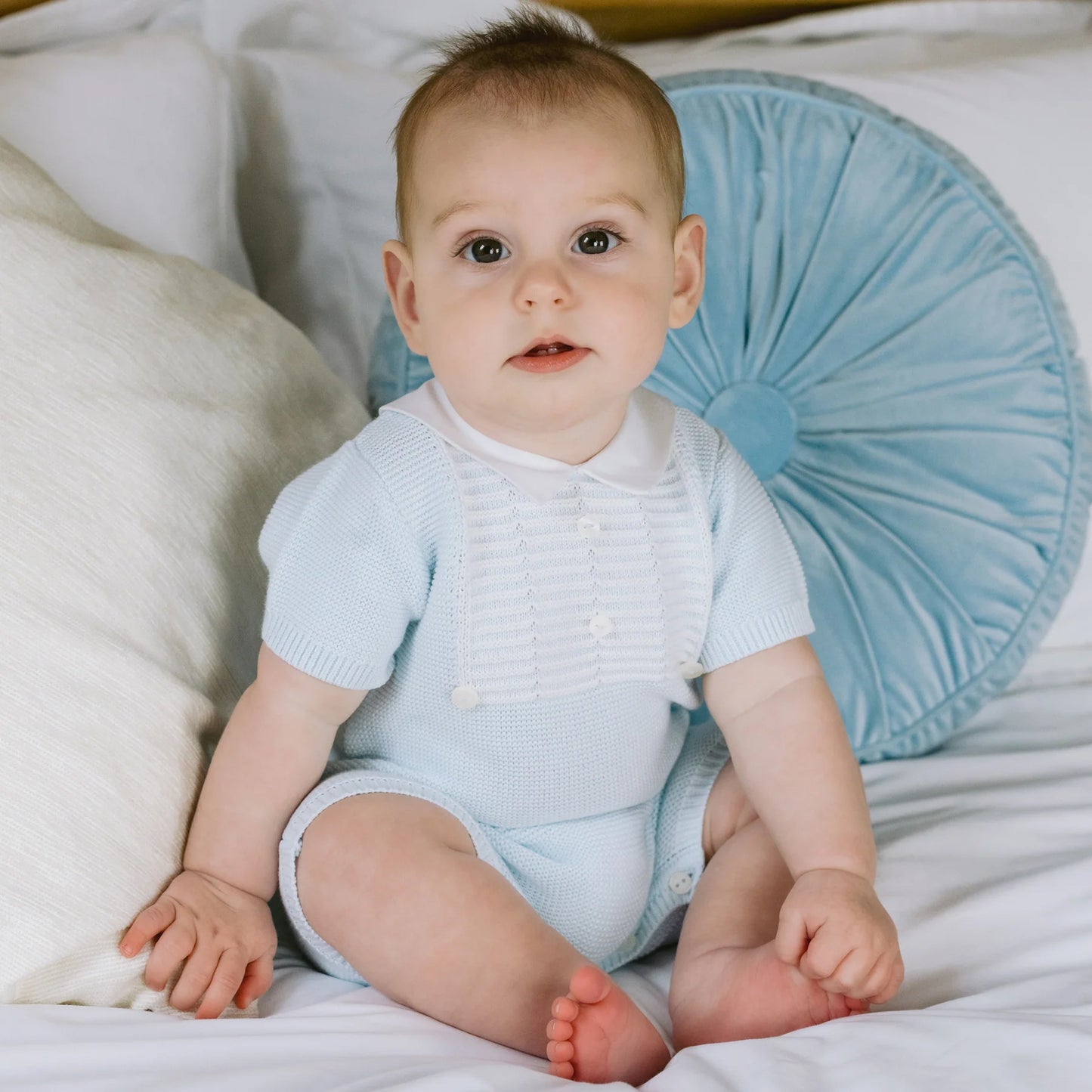 Emile Et Rose Knitted Romper Jacob Blue 7340PB