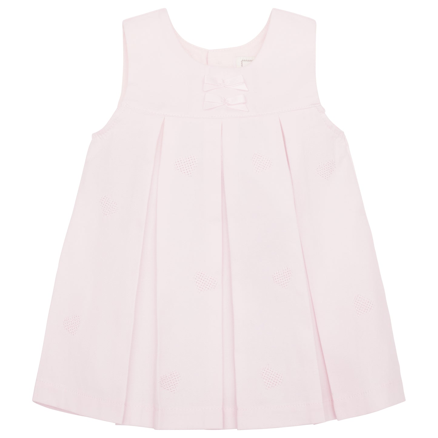 Emile Et Rose Kendall Pink 2 Piece Twill Pinny With Embroidered Hearts And Body Vest 8473PP