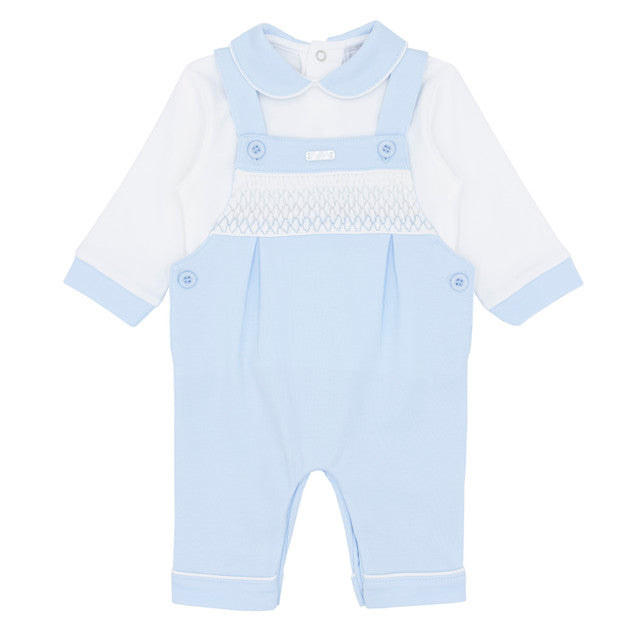 Amore by Kris x Kids Boys Blue Smocked Dungaree Set AM0025