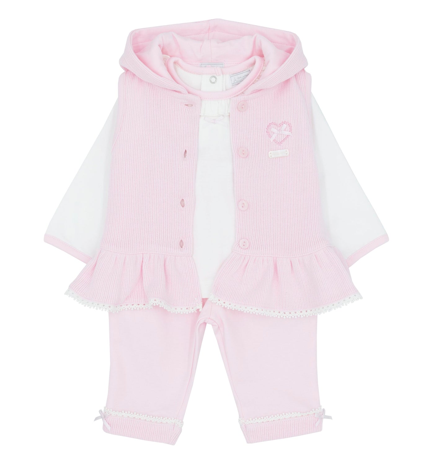 Amore by Kris x Kids Girls Pink 3 Piece Gilet Set AM0034
