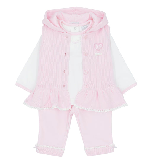 Amore by Kris x Kids Girls Pink 3 Piece Gilet Set AM0034