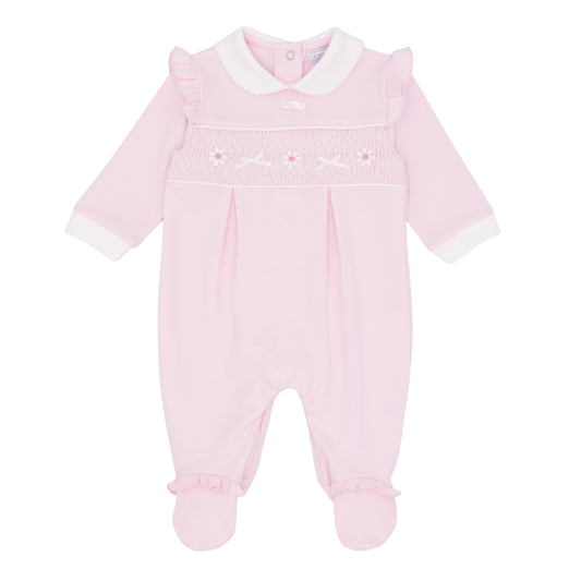 Amore Girls Pink Smocked All In One Pink AM0044P