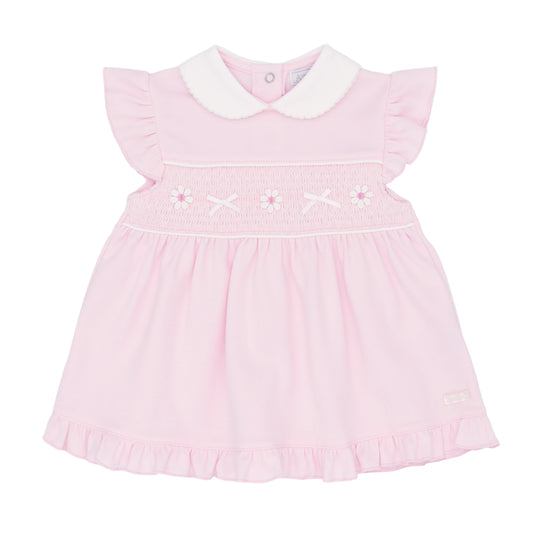 Amore Girls Pink Smocked Dress Pink AM0047AP