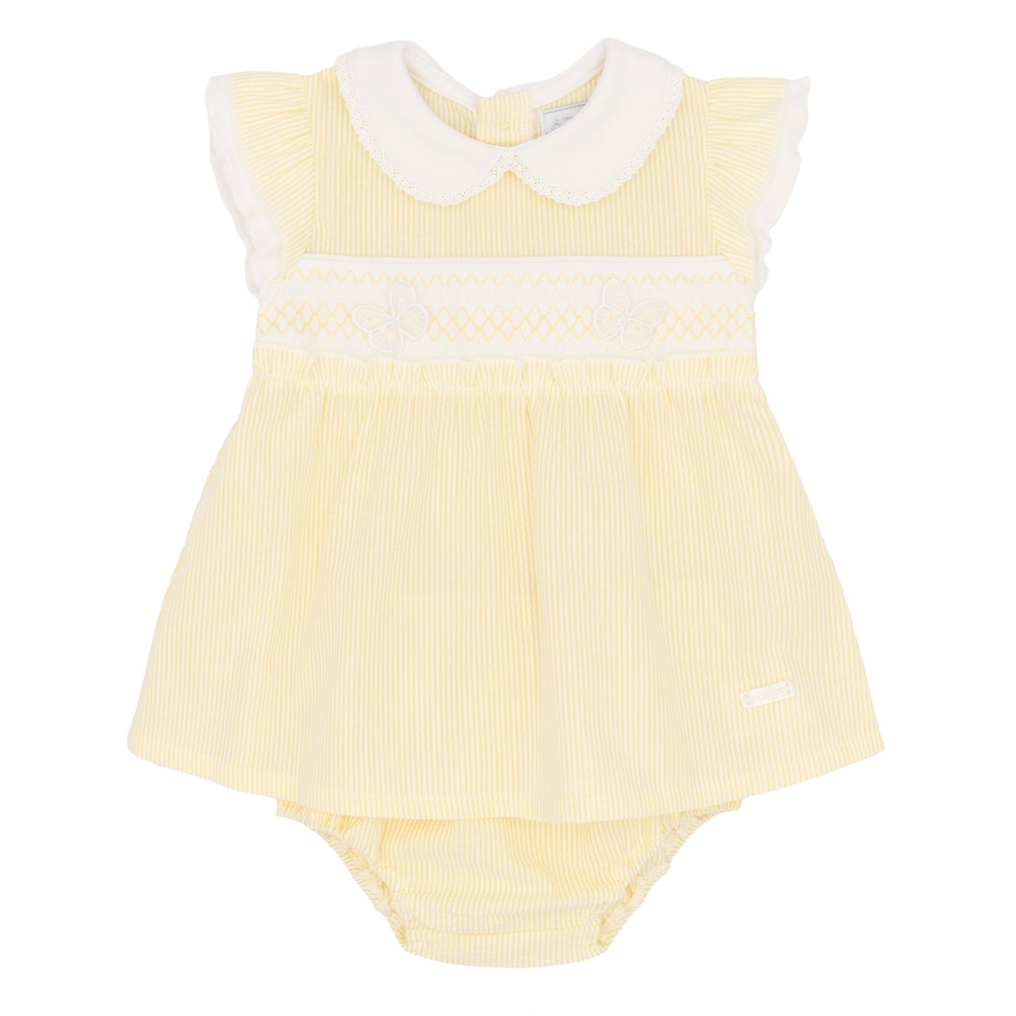 Amore Girls Lemon Smocked Dress And Knickers Lemon AM0072A