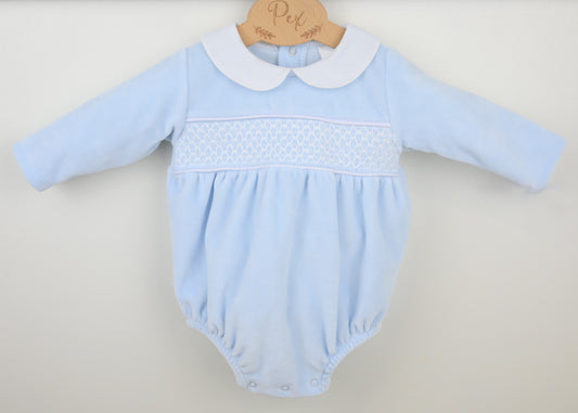Pex Blue/White Albert Romper B0781
