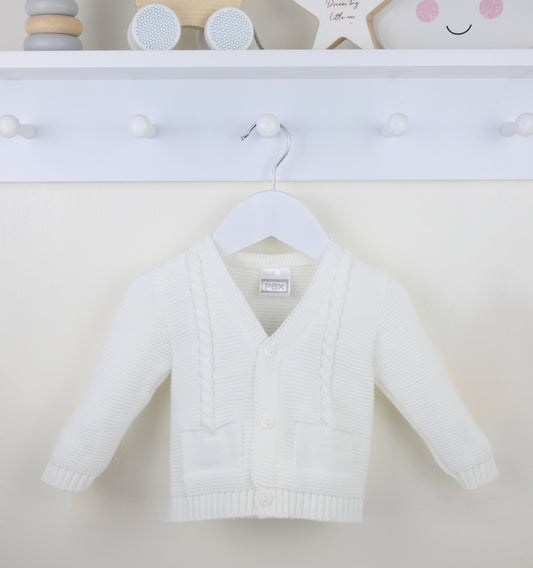 Pex Boys Fletcher Cardigan White B0877