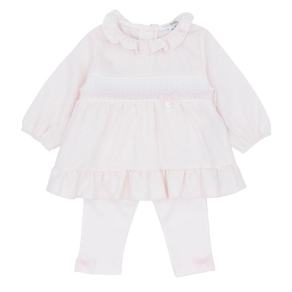 blues baby Beaumont Girls Pink Tunic and Legging Set BB2178