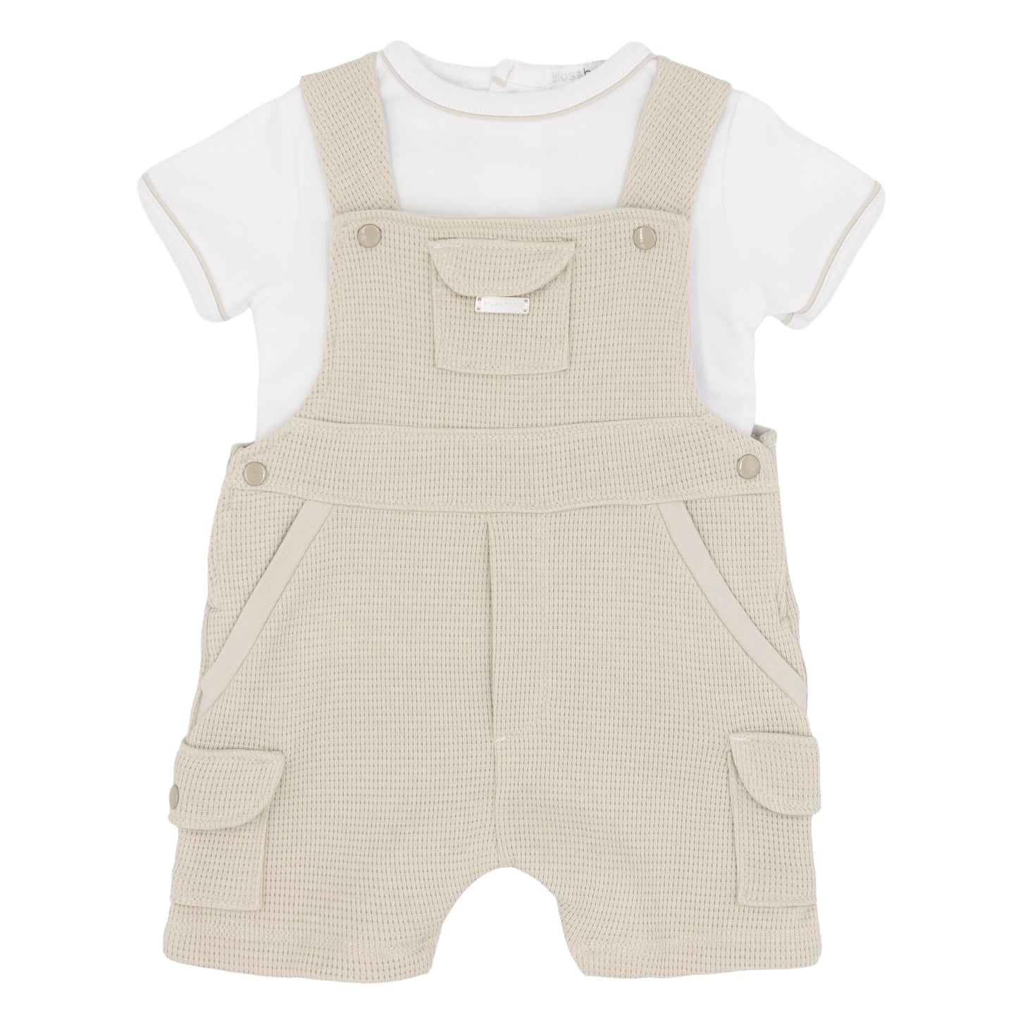Blues Baby Boys Beige T Shirt & Dungaree BB3049