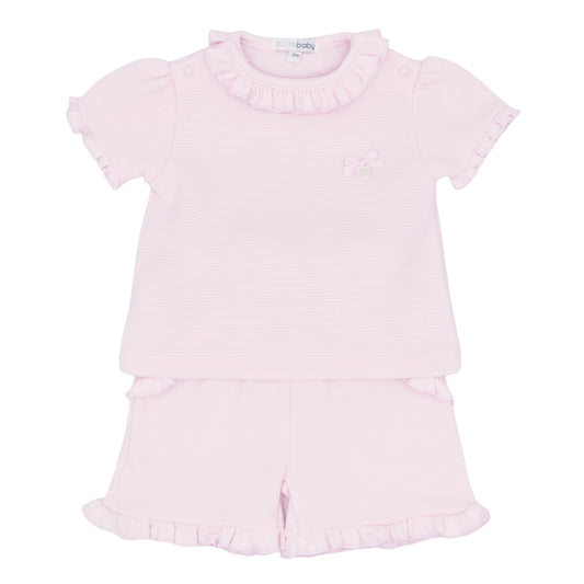 Blues Baby Girls Pink Frill T Shirt & Short BB3054