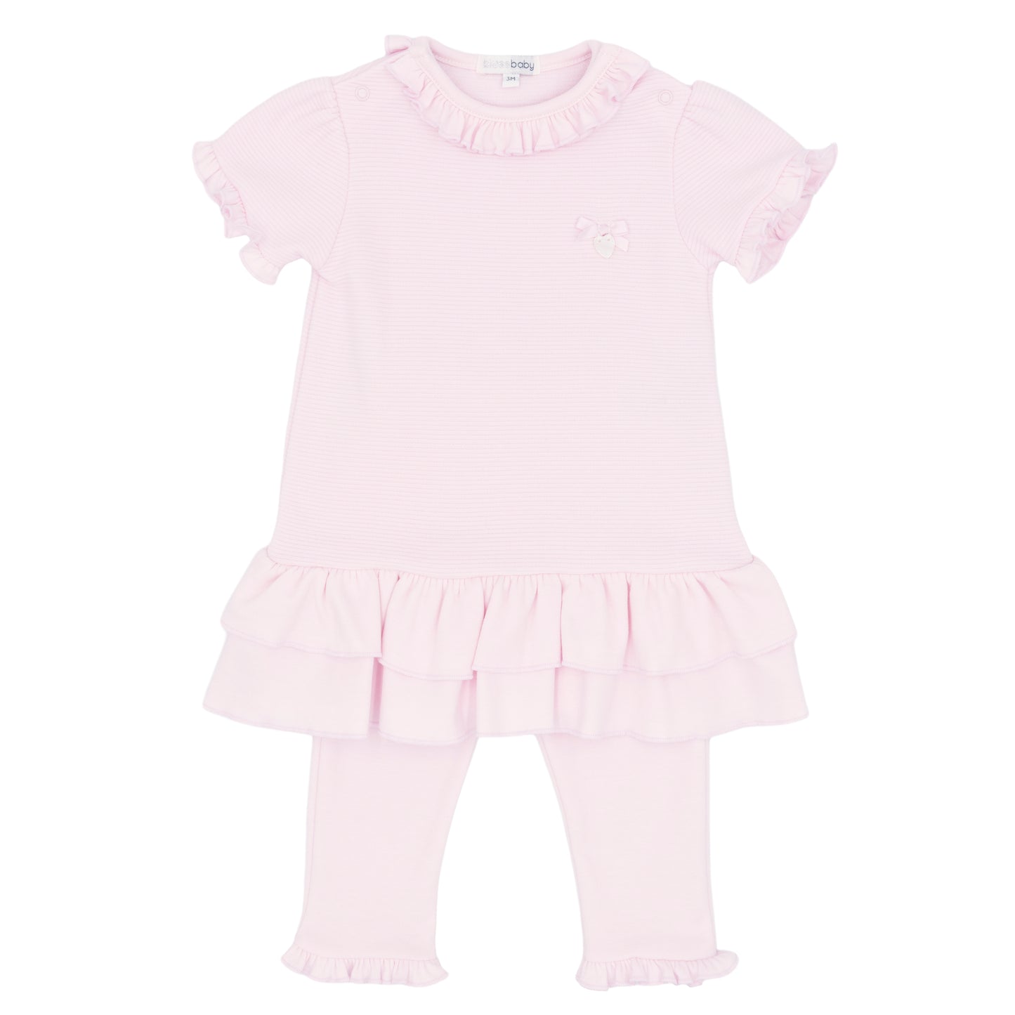 Blues Baby Girls Pink Frill Dress & Leggings BB3058
