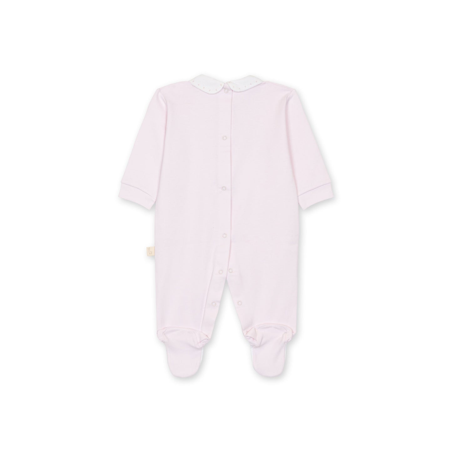 Baby Gi Girls Velour Babygrow with Piqué Collar Pink BG50G