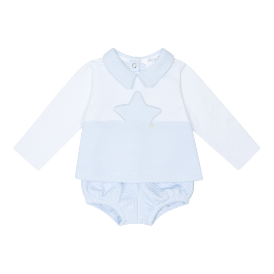 Deolinda Hearts & Stars Sky Blue Bloomers Set Dbi25712