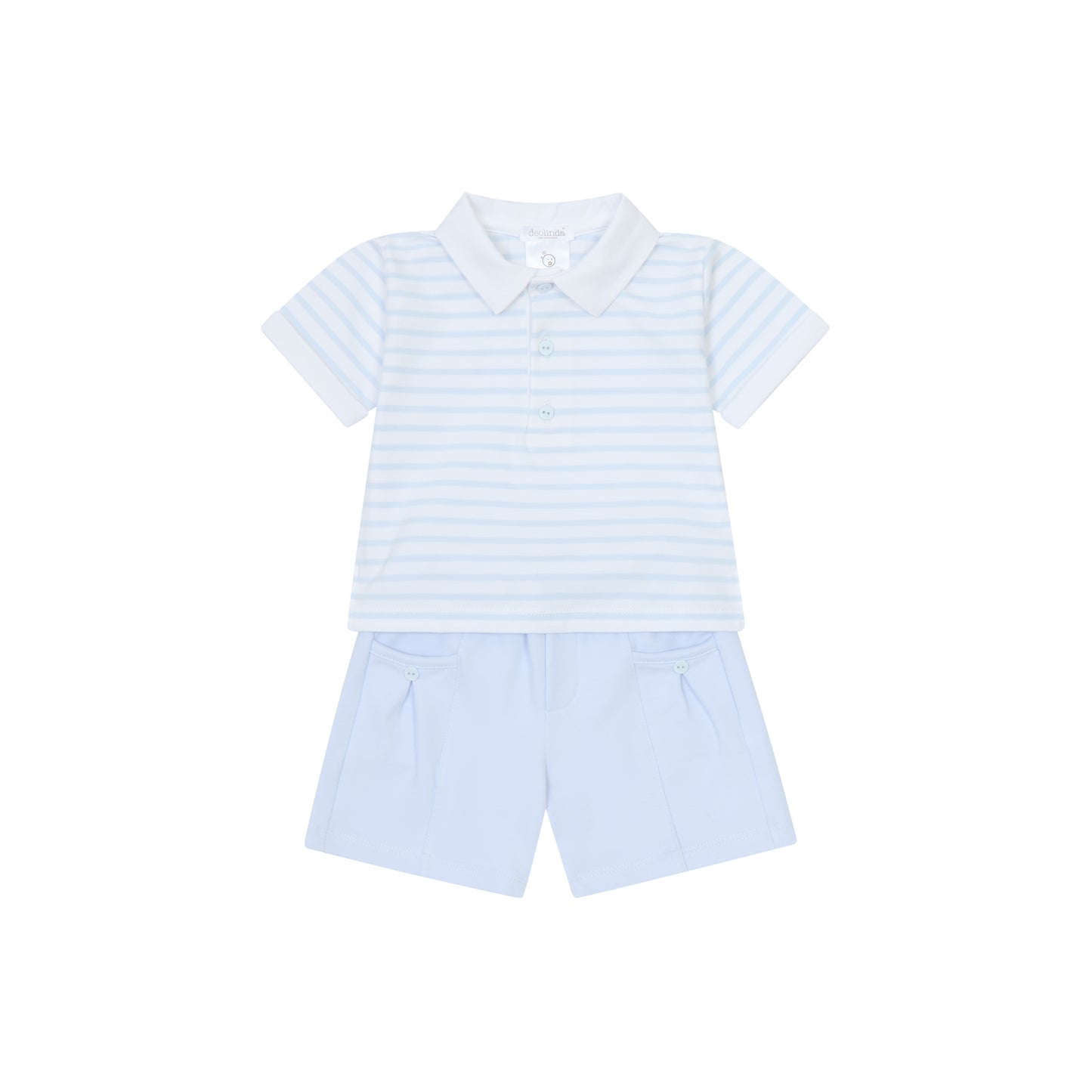 Deolinda Blue/White Gino  Short Set Dbv25829