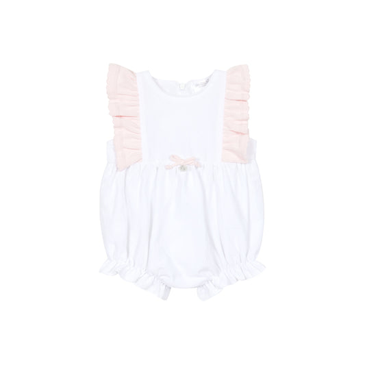 Deolinda Marshmallow Girls White/Pink Romper Dbv26504