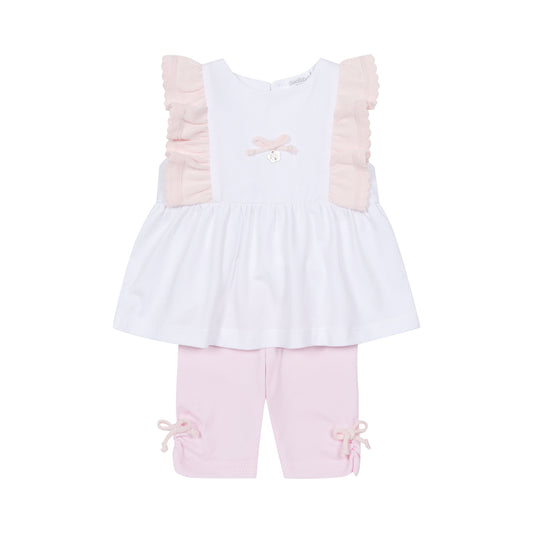 Deolinda Marshmallow Girls White/Pink Legging Set Dbv26721