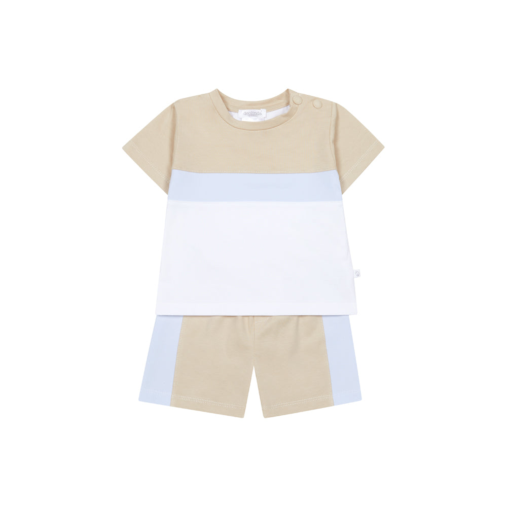 Deolinda Boys Steve Beige/Blue Short Set Dbv26731
