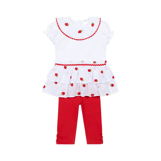 Deolinda Pavlova Girls White/Red Legging Set Dbv26734