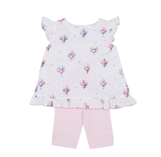 Deolinda Party Girls White/Pink Legging Set Dbv26748