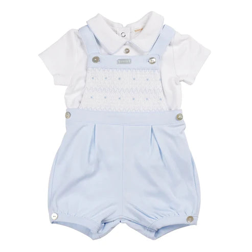 Mintini White/Blue Top & Dungaree Mb6242