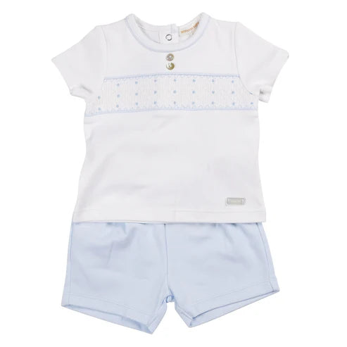 Mintini White/Blue T-Shirt & Short Mb6244A