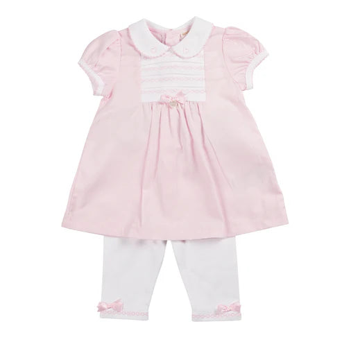 Mintini Pink/White Dress & Legging Mb6338