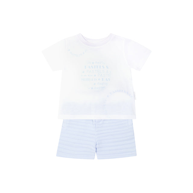 Pastels & Co Blake Beach Hut Blues T-Shirt And Shorts Blue 801B