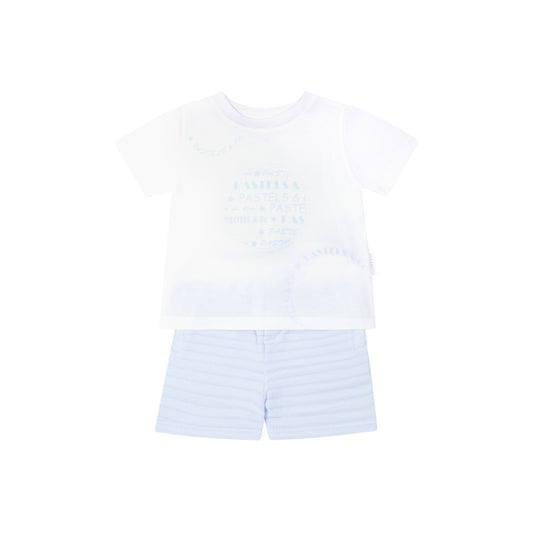 Pastels & Co Blake Beach Hut Blues T-Shirt And Shorts Blue 801B