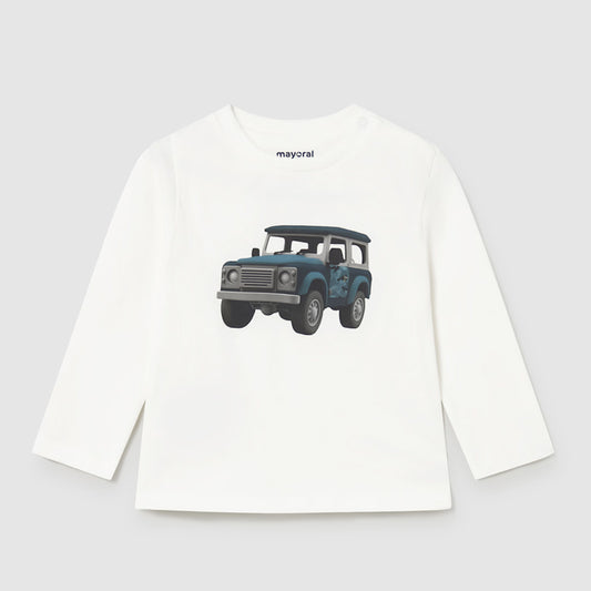 Mayoral L/s shirt cars Cream 2066