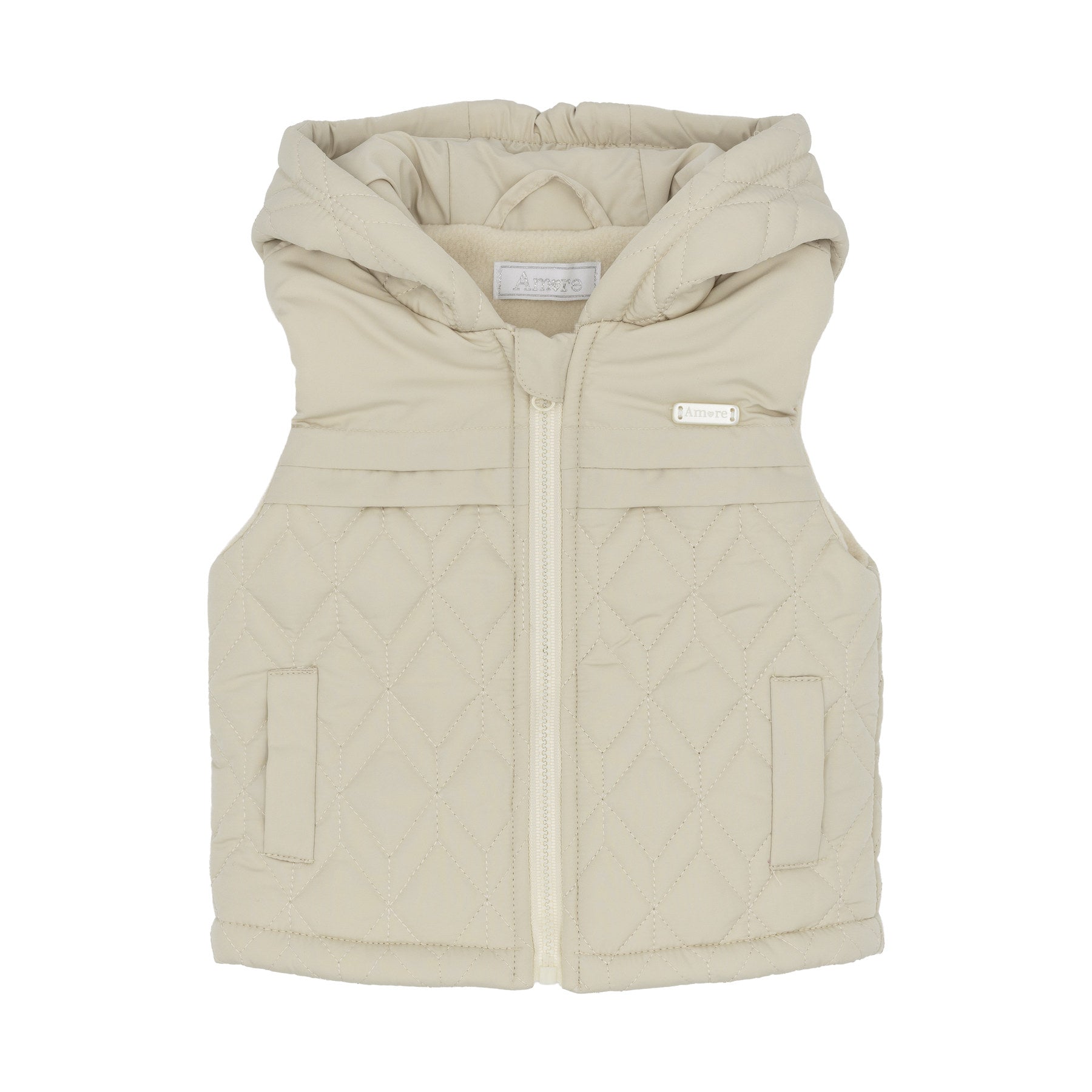 Amore Boys Quilted Jacket Beige AM0114 - front