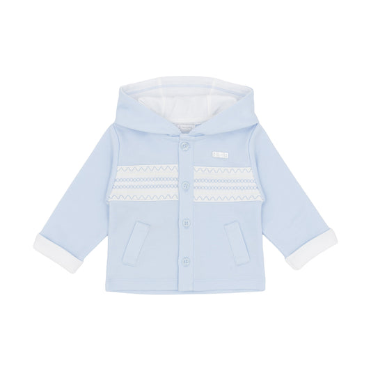 Amore Boys Smocked Interlock Jacket Blue AM0120 - front