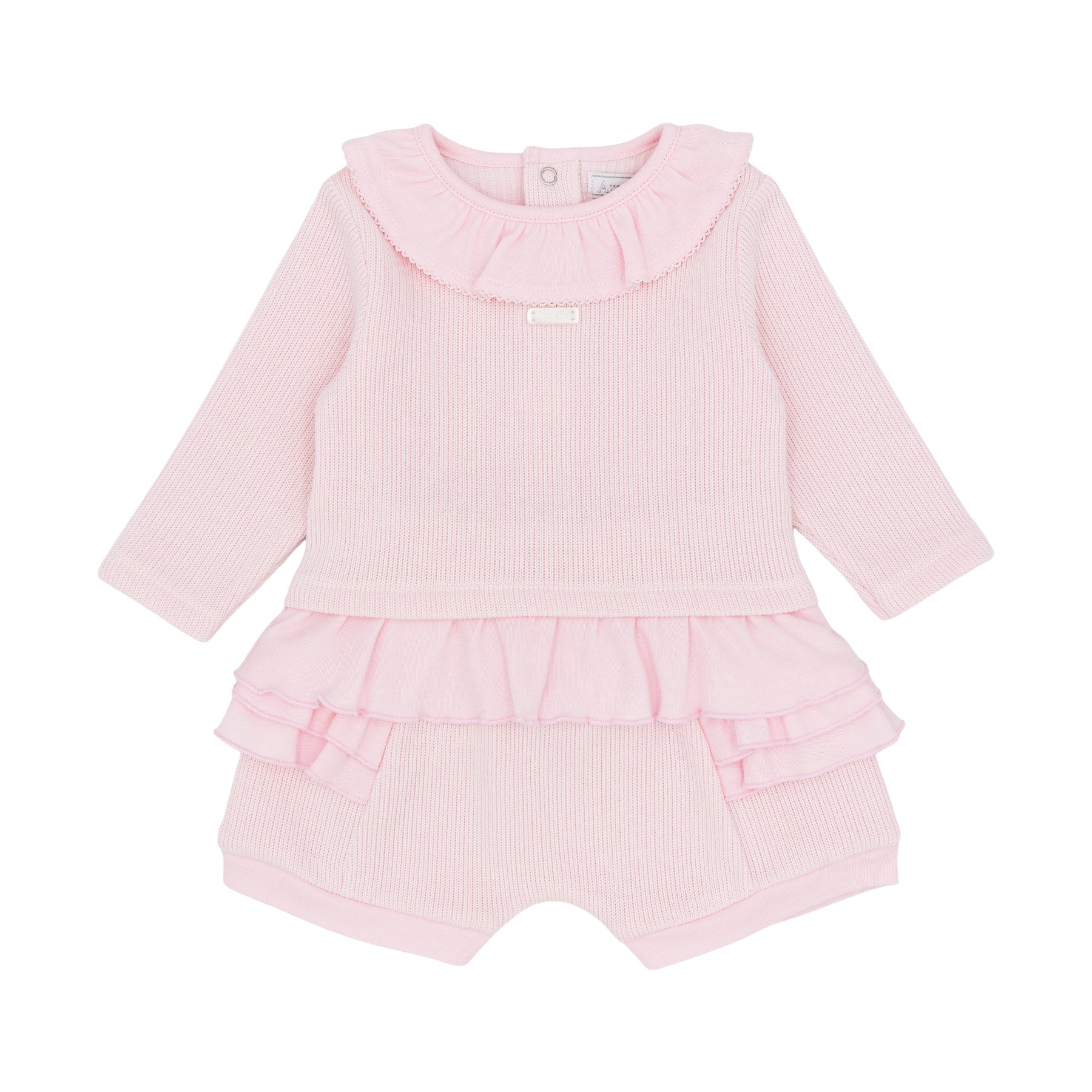 Amore Girls Knitted Jam Pant Set Pink AM0128 - front