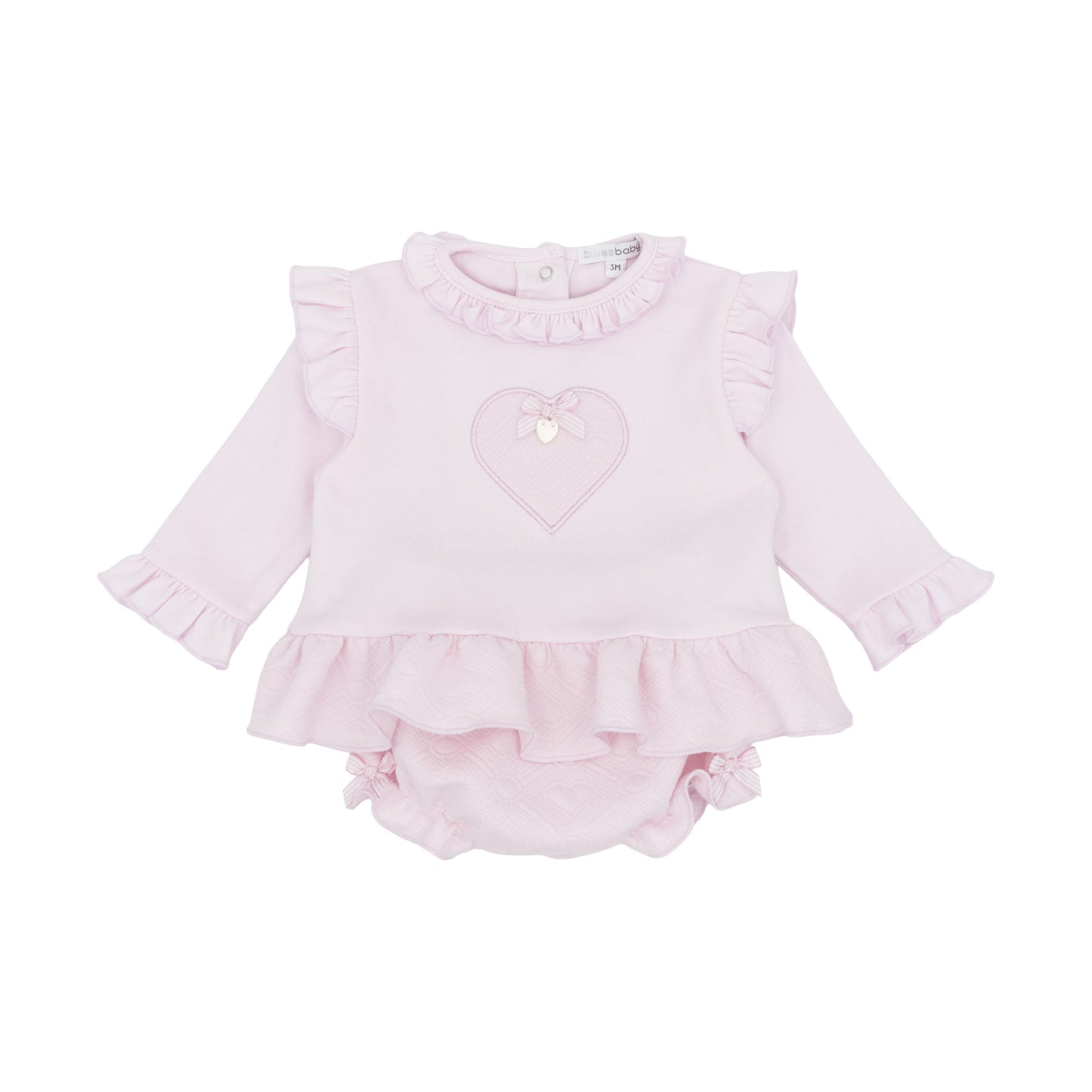 Blues Baby Girls Pink Velour Jam Pant Set BB3180 - front