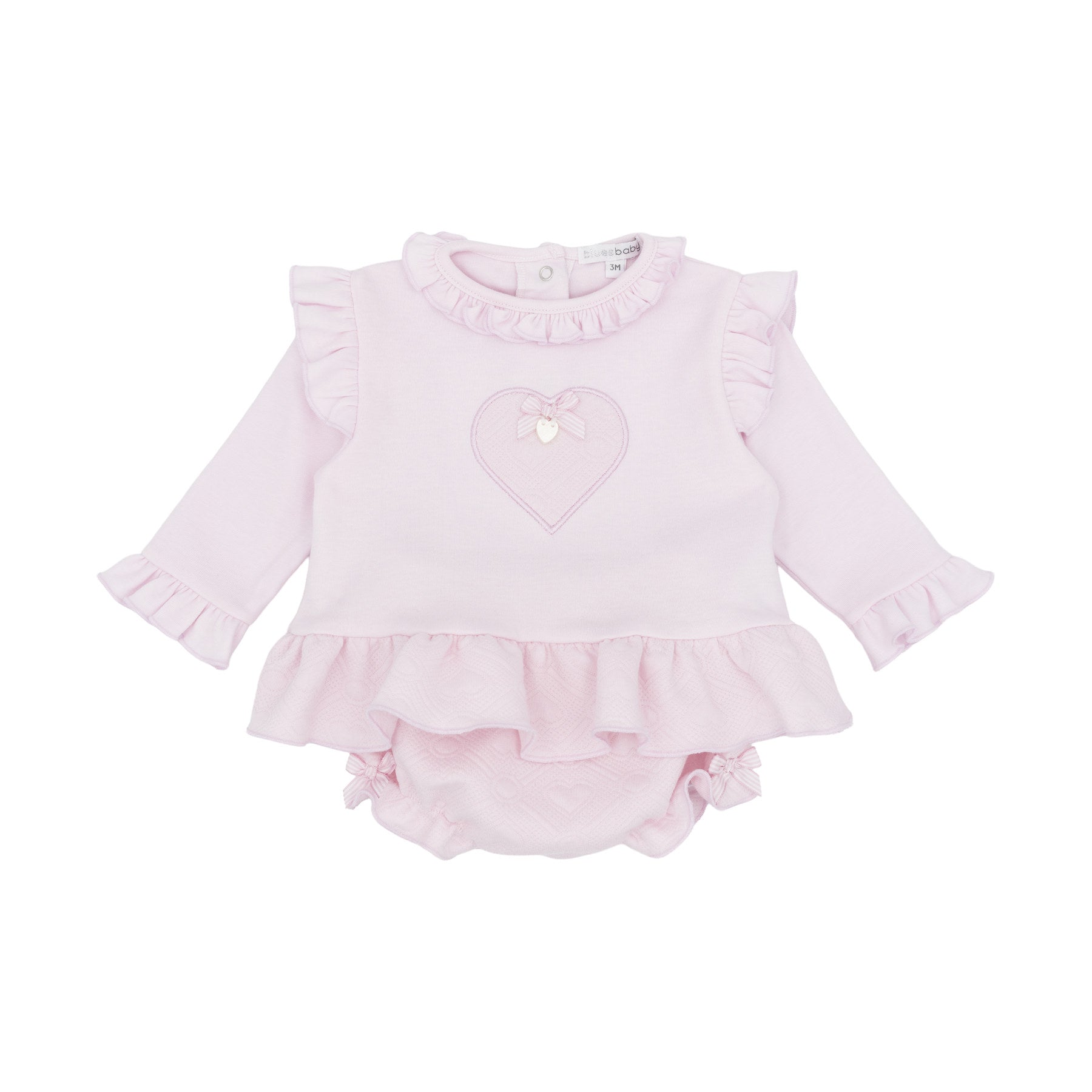 Blues Baby Girls Pink Velour Jam Pant Set BB3180 - front