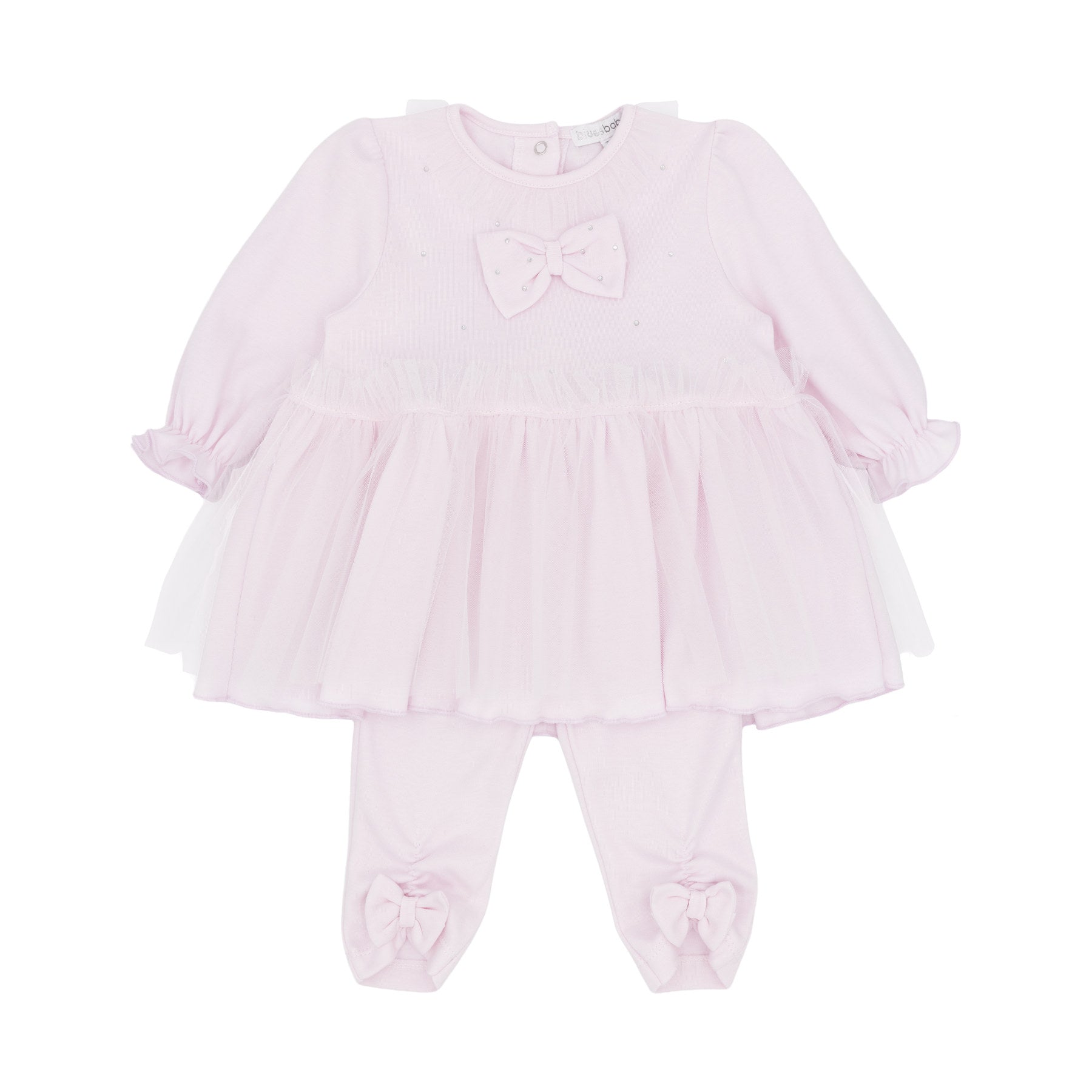 Blues Baby Girls Pink Dress and Legging Set BB3202 - front