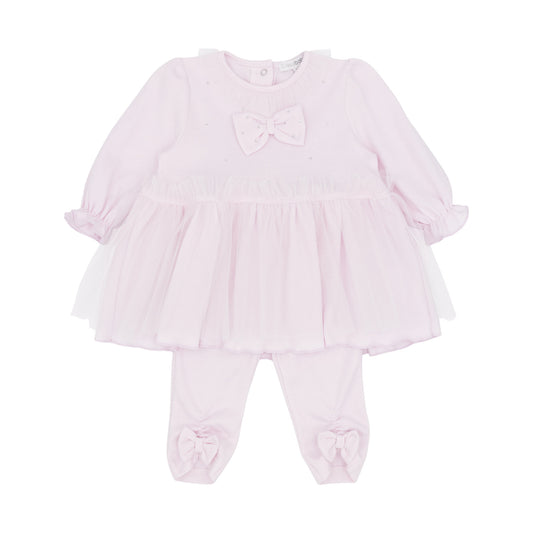 Blues Baby Girls Pink Dress and Legging Set BB3202 - front