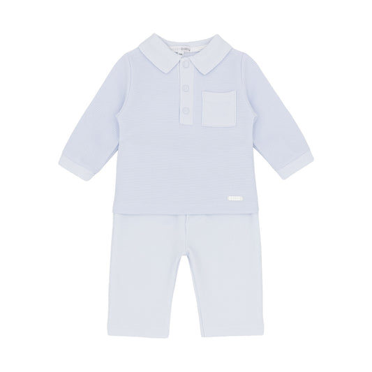 Blues Baby Boys Blue Polo Set BB3227 - front