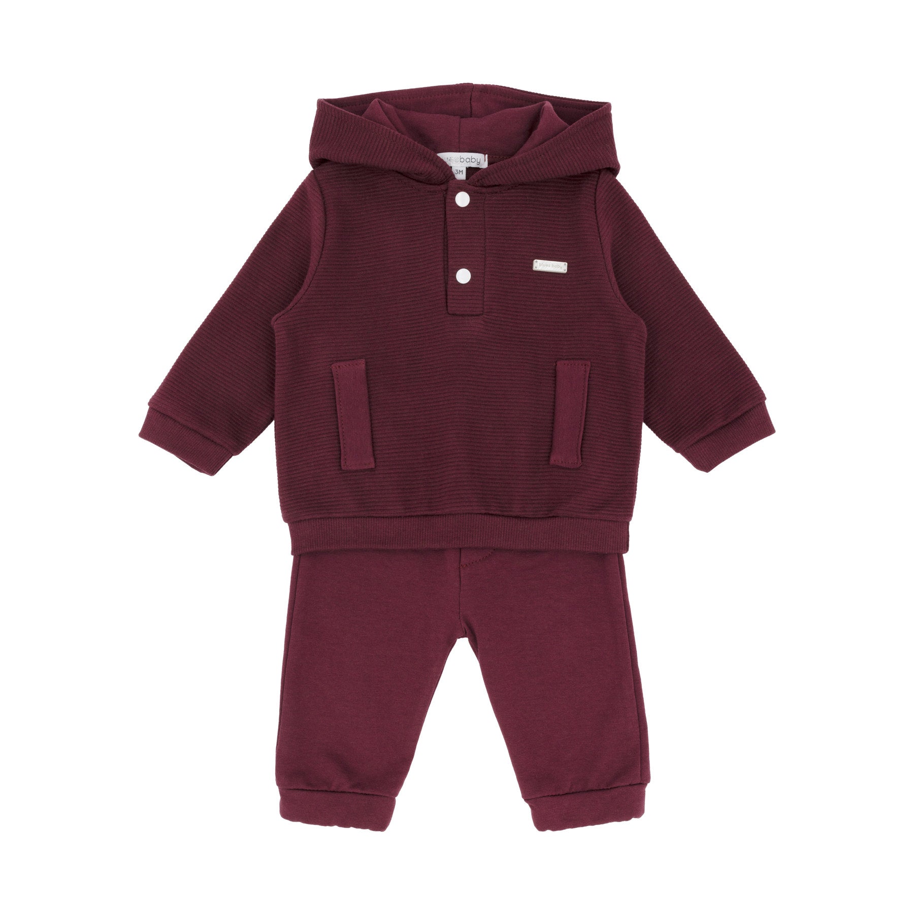 Blues Baby Boys Bordeaux Hoodie Set BB3229B - front