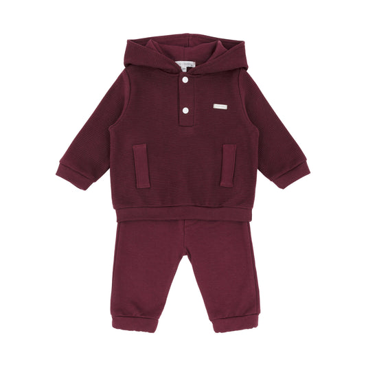 Blues Baby Boys Bordeaux Hoodie Set BB3229B - front