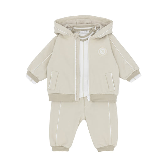 Blues Baby Boys Beige 3 Piece Track Suit BB3242A - front
