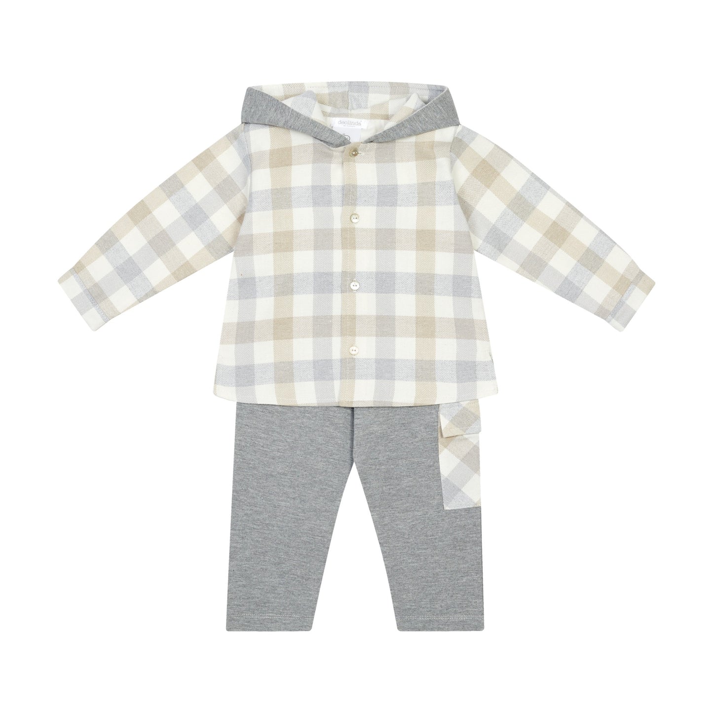 Deolinda Boys Kansas 2 Piece Set Beige/Grey DBI26601 – front view