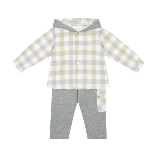 Deolinda Boys Kansas 2 Piece Set Beige/Grey DBI26601 – front view