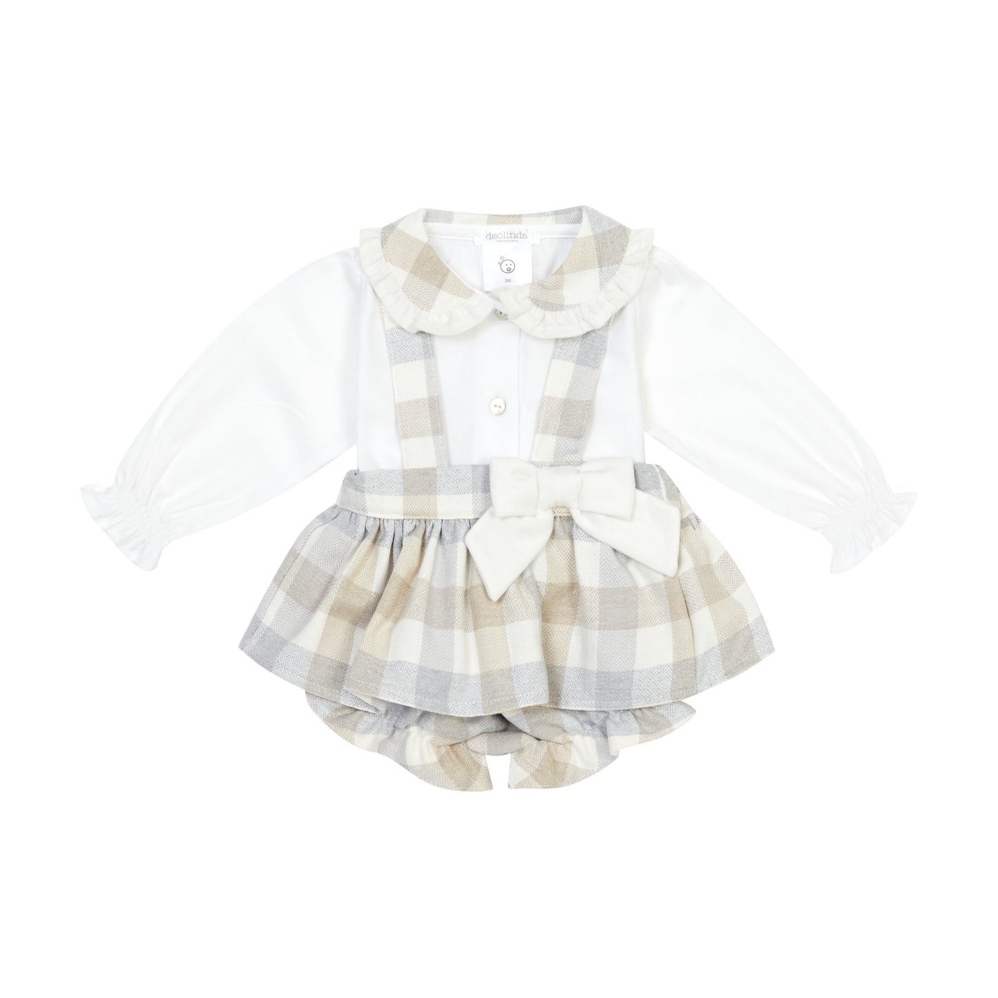 Deolinda Girls Kansas Bloomers Set Beige/Off White DBI26603 – front view
