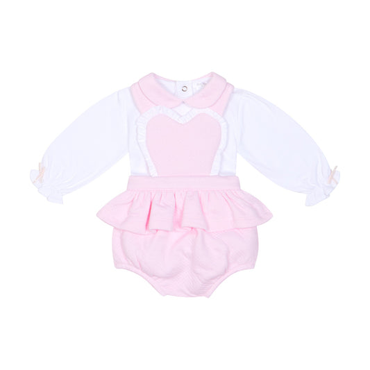 Deolinda Girls Lovely Bloomers Set Baby Pink DBI26729 – front view