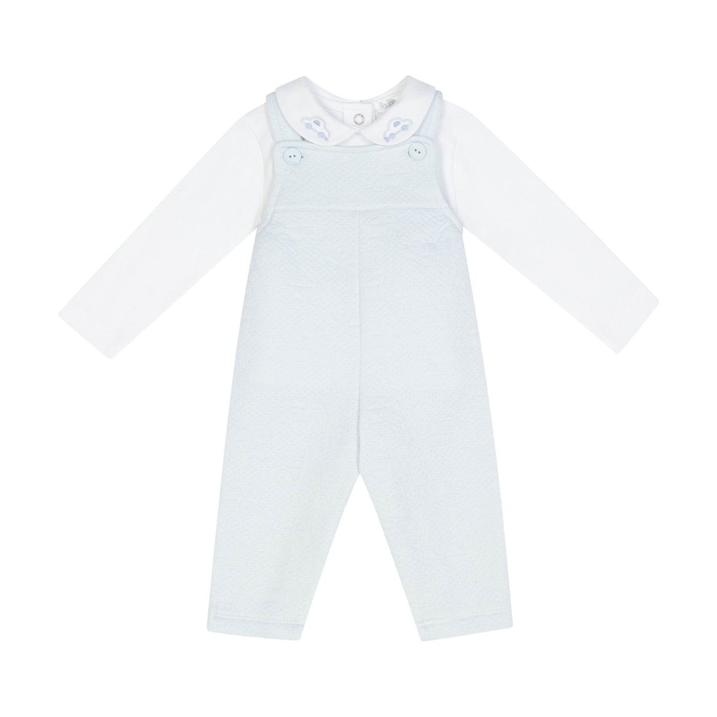 Deolinda Boys Matt Dungaree Set Sky Blue DBI26734 – front view