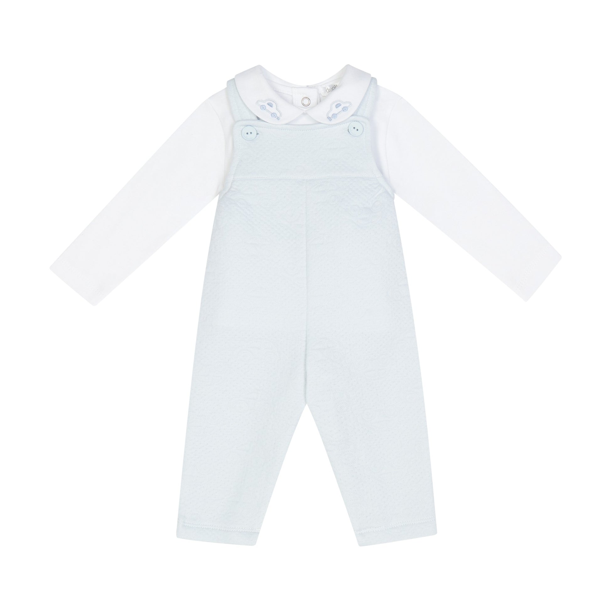 Deolinda Boys Matt Dungaree Set Sky Blue DBI26734 – front view