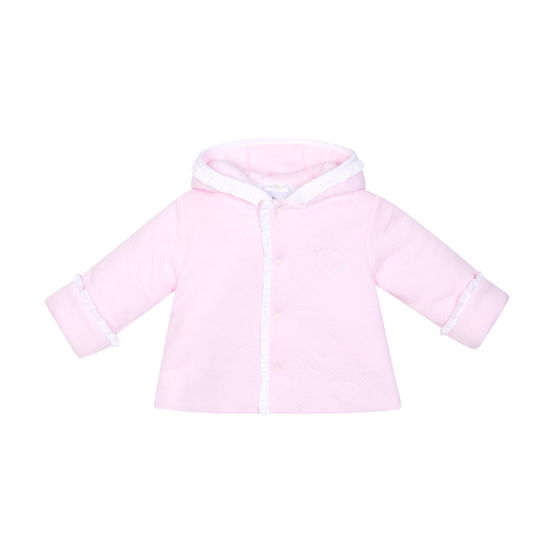Deolinda Girls Lovely Jacket Baby Pink DBI26819 – front view