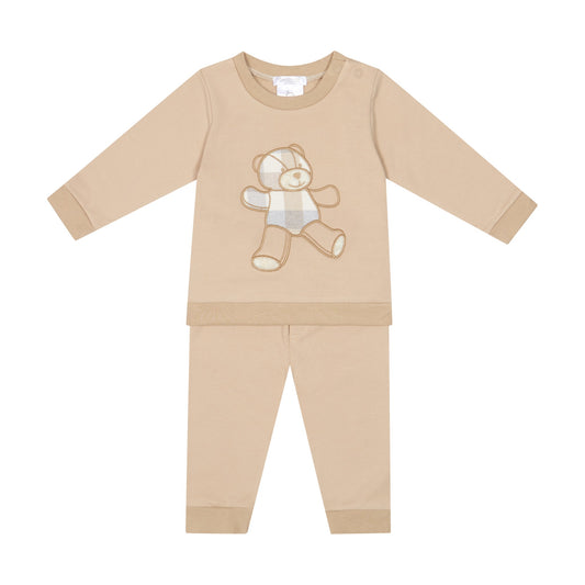 Deolinda Boys Kansas Tracksuit Beige DBI26903 – front view