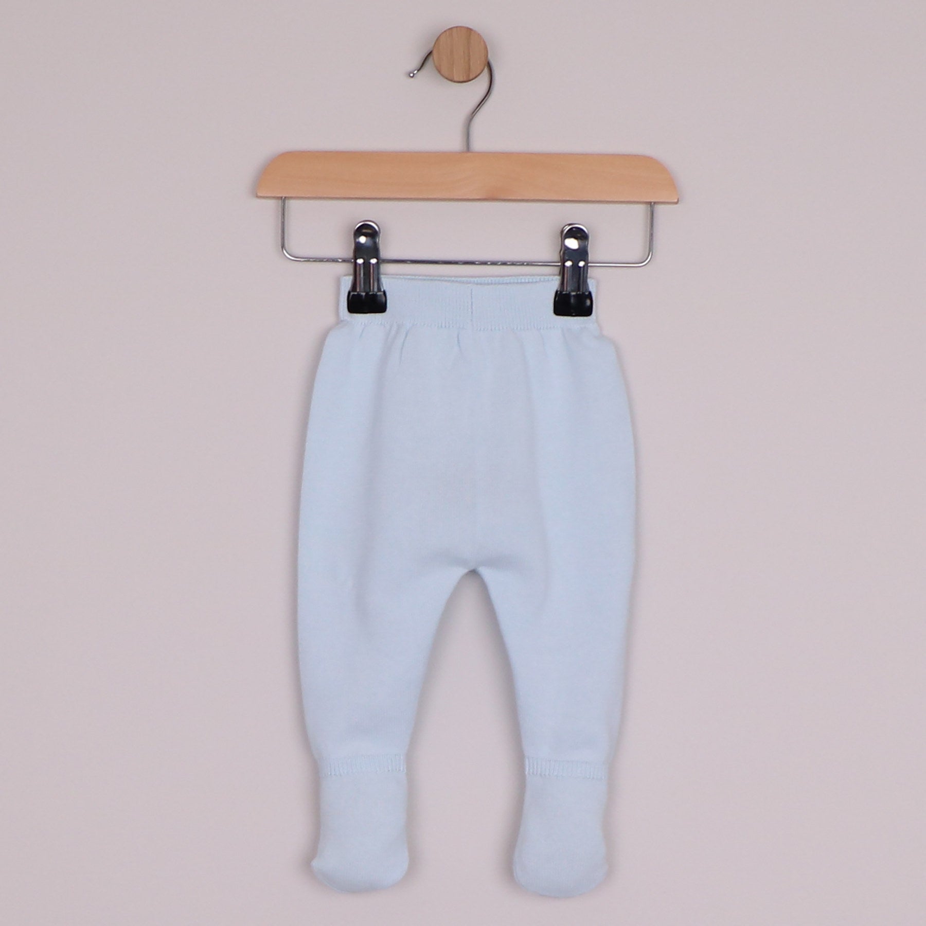Emile et Rose Boys Marco Knit 2 Piece, Teddy Motif Top, Leggings with Feet & Hat Pale Blue 6520PB – additional e