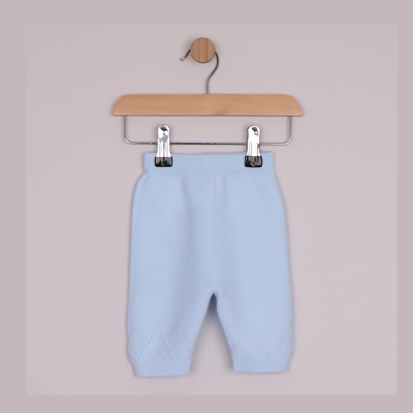 Emile et Rose Boys Malachi Knit 2 Piece Diamond Design At Chest, Sleeve & Leg, Hat Pale Blue 6521PB – additional d